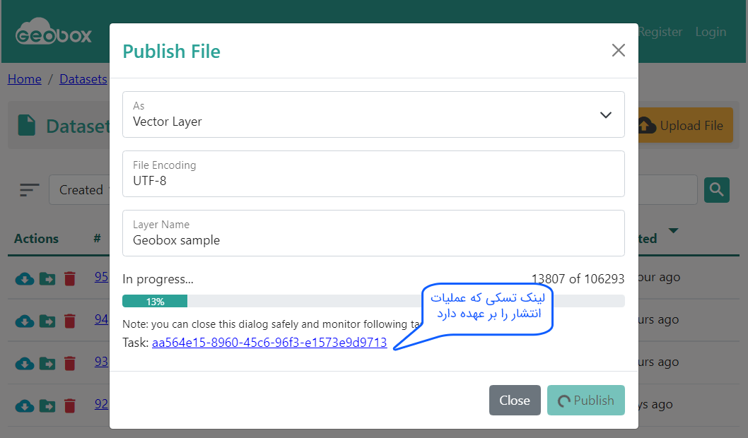 انتشار دیتاست به عنوان سرویس مکانی