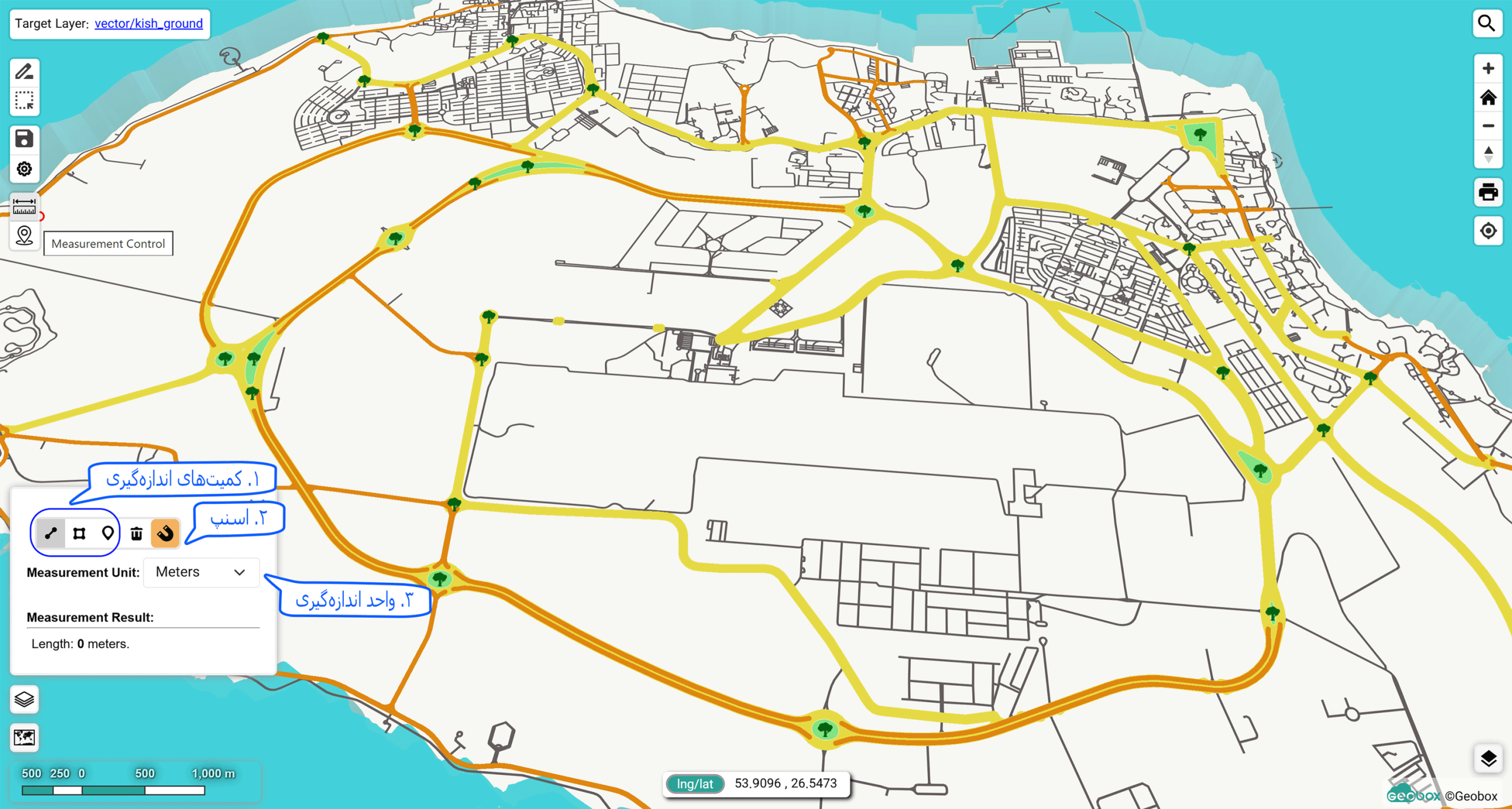 measurement tool on map