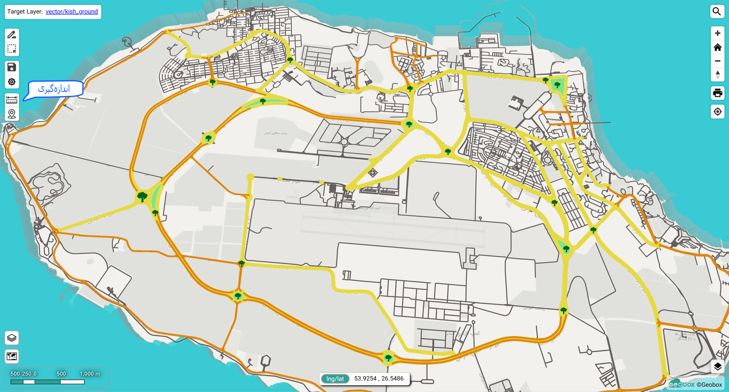 measure on map
