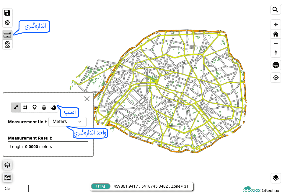 measure on map