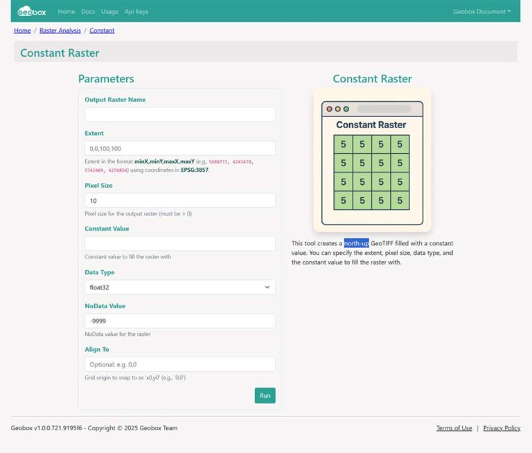 ابزار Constant Raster