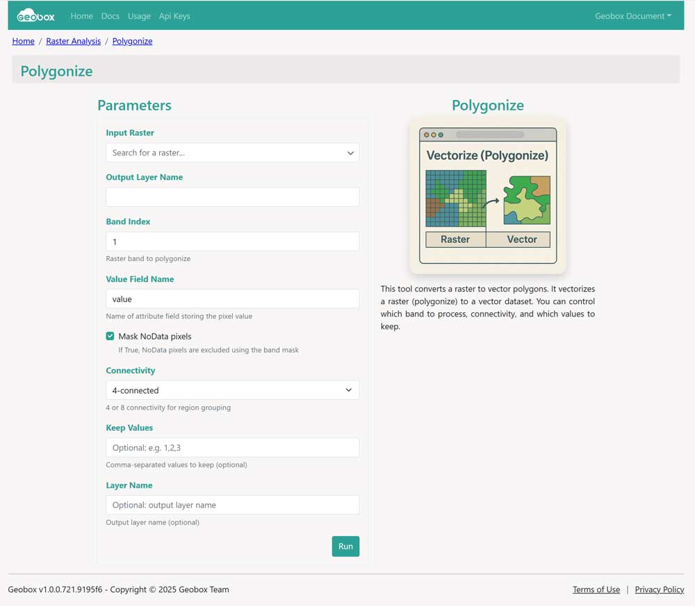 ابزار Polygonize