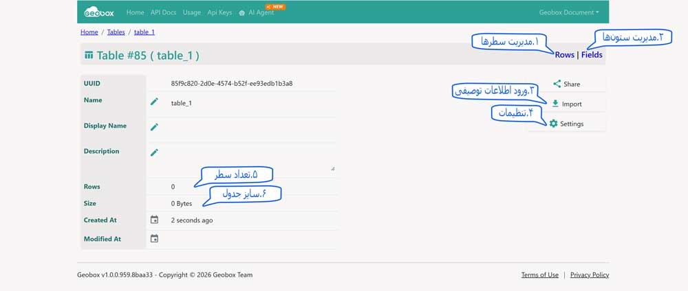 geoportal table