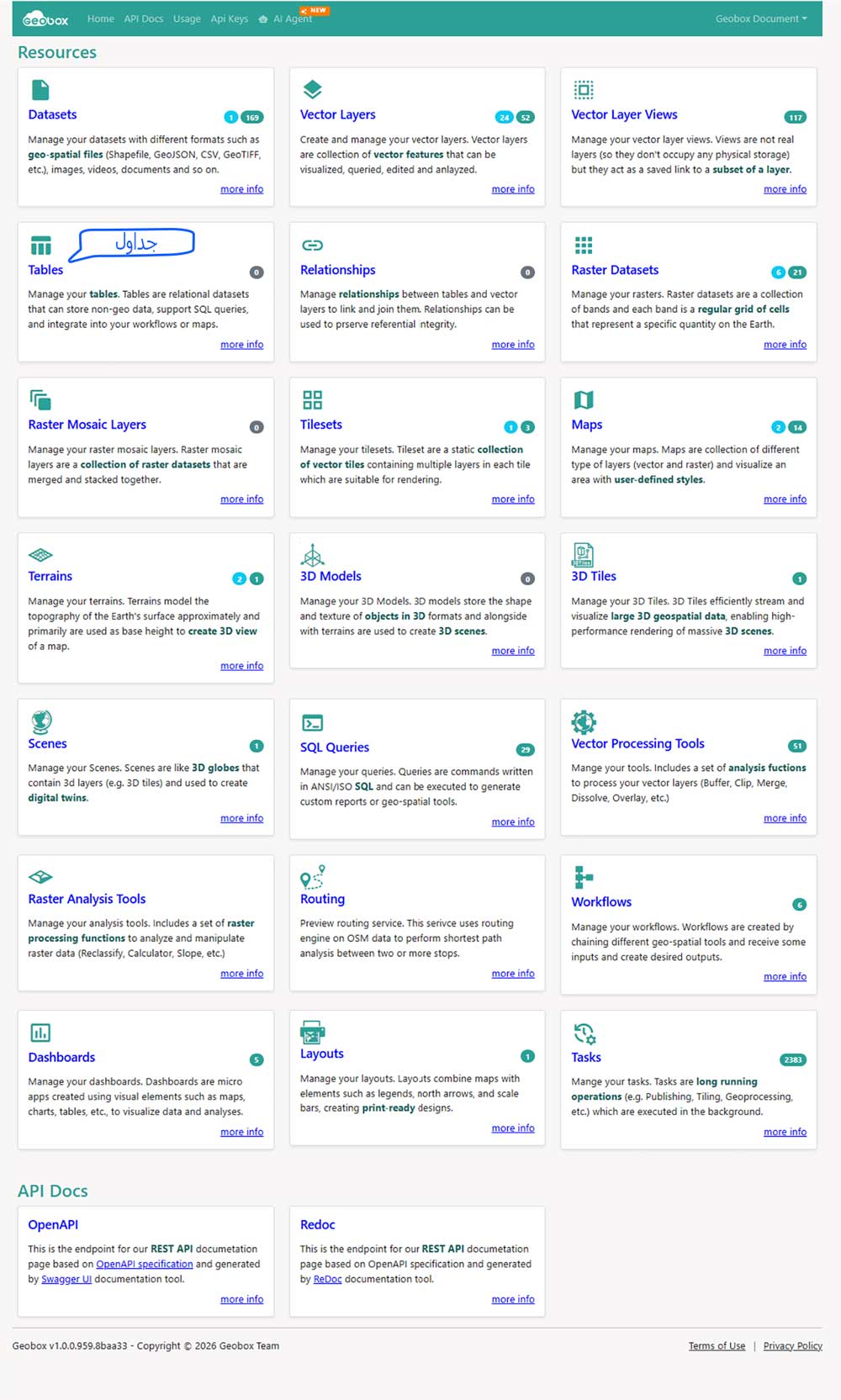 geoportal tables